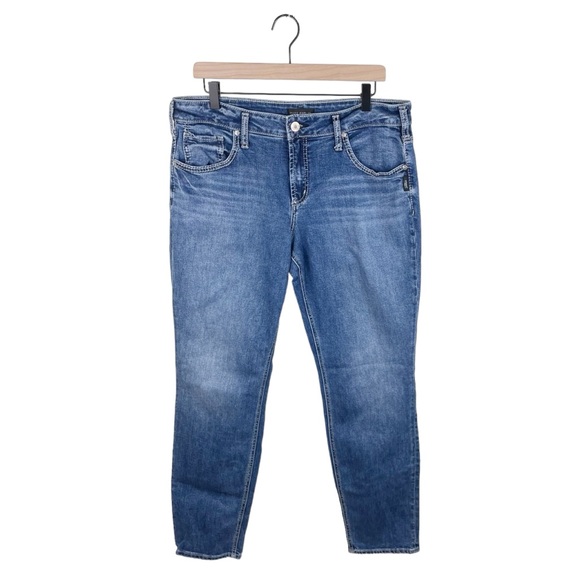 Silver Jeans Women's Boyfriend Mid Rise Slim Leg Denim Jeans Size W33 L29 - Picture 1 of 8